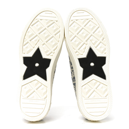 Christian Dior Oblique Chambray Raffia Effect Walk'N'Dior Low Top Sneakers 37 Blue Light Biscuit 6 of 8