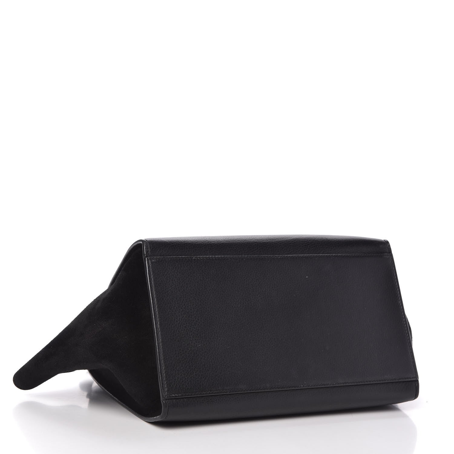 Celine Drummed Calfskin Suede Small Trapeze Black 4 of 10