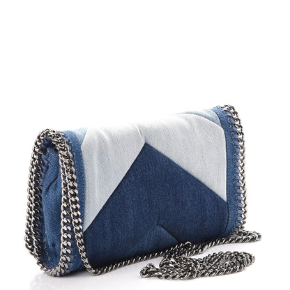 Stella McCartney Eco Denim Chevron Quilted Falabella Crossbody Blue 4 of 8