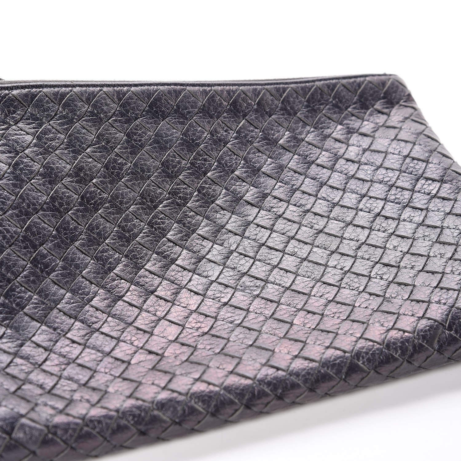 Bottega Veneta Vitello Intrecciato Pouch Argento Ossidato 9 of 11