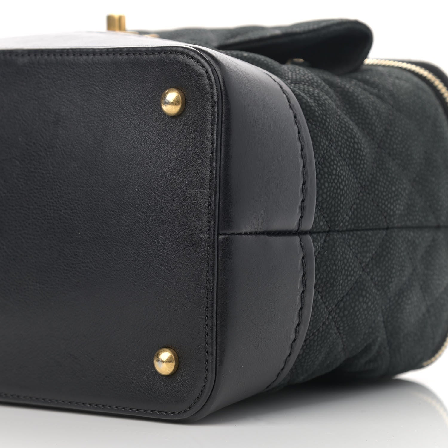 Chanel Iridescent Grained Calfskin Quilted Globe Trotter Vanity Case Black 10 of 12