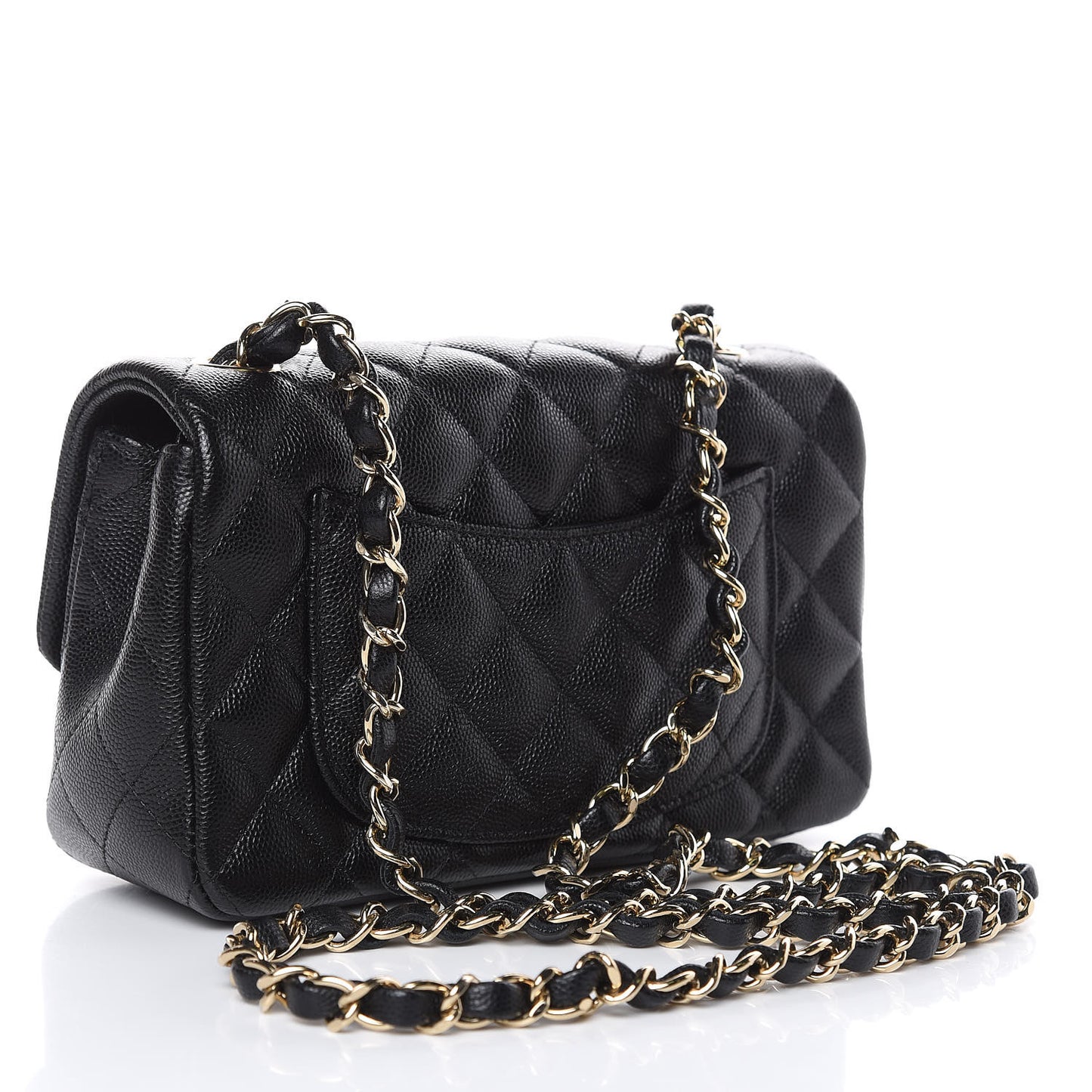 Caviar Quilted Mini Rectangular Flap Black