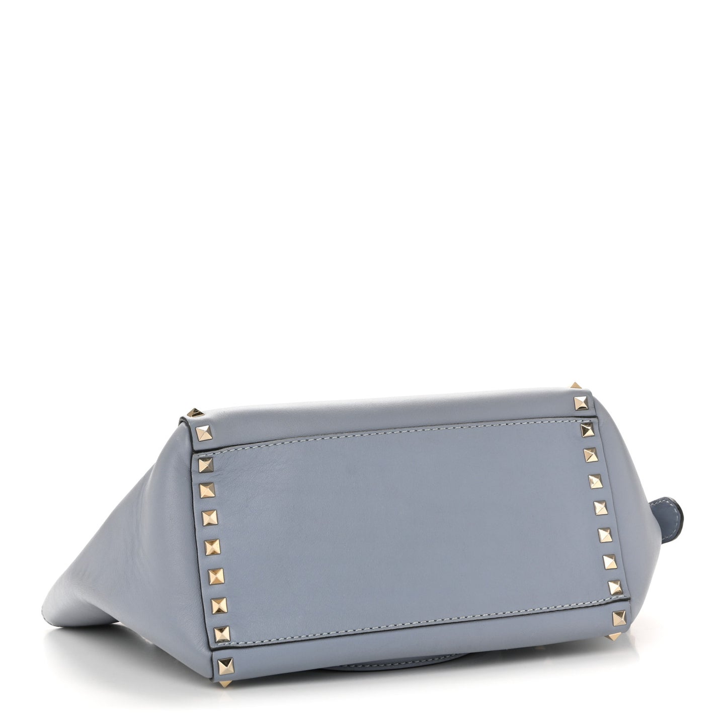 Vitello Rockstud Small Double Handle Tote Grey Blue