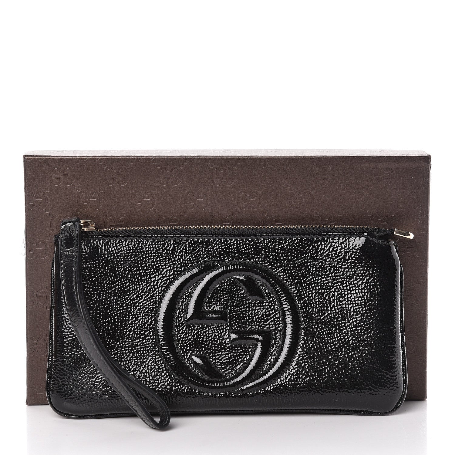 Gucci Soft Patent Soho Wristlet Black 9 of 9
