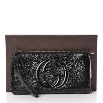 Gucci Soft Patent Soho Wristlet Black 9 of 9