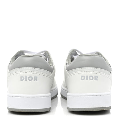 Christian Dior Smooth Calfskin Oblique Galaxy Perforated Mens B27 Low Top Sneakers 39 White Grey 4 of 13