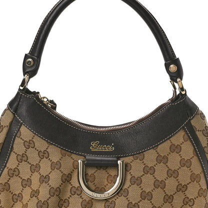 Gucci Monogram Medium D Gold Ring Hobo Dark Brown 8 of 10