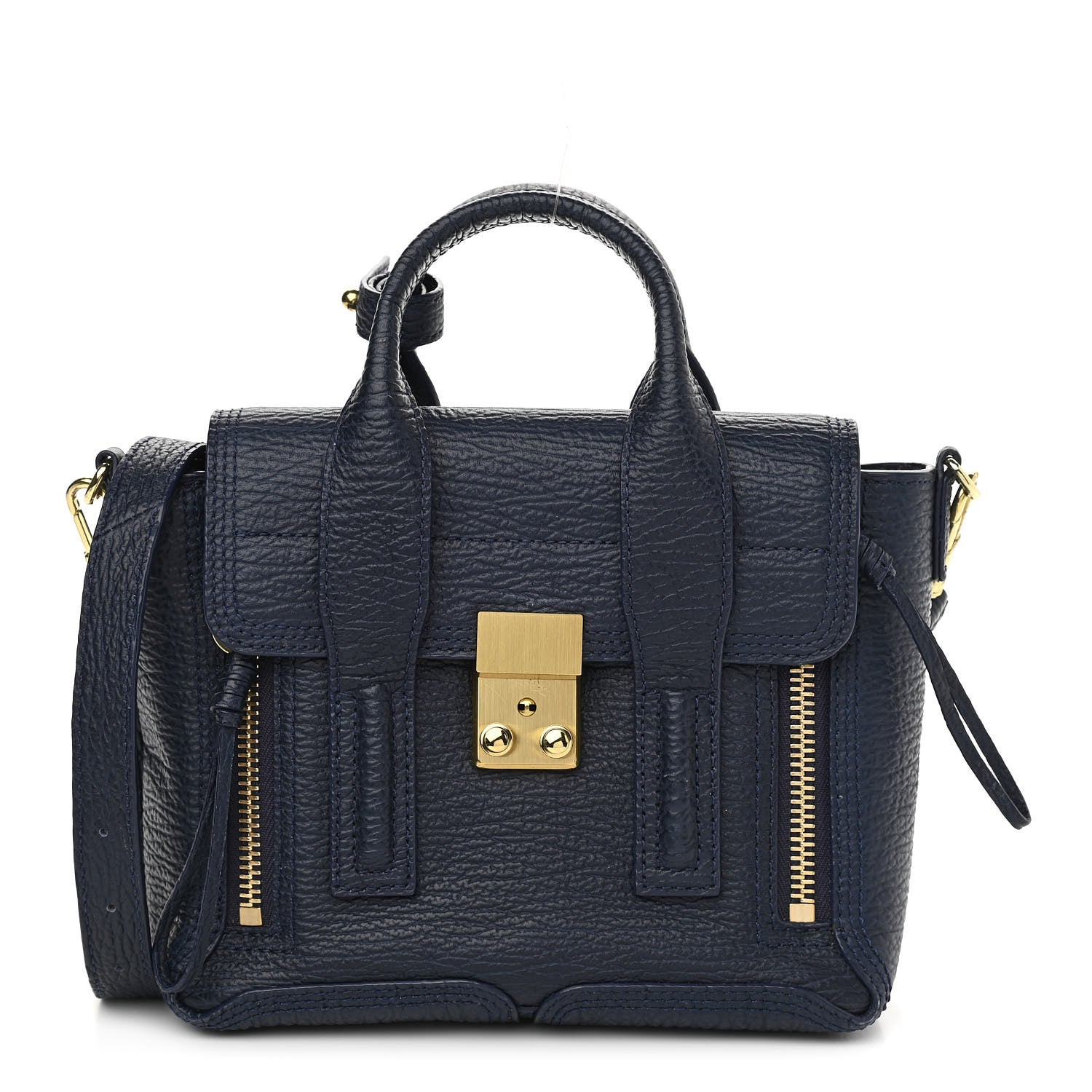 3.1 Phillip Lim Textured Calfskin Mini Pashli Satchel Ink 1 of 12