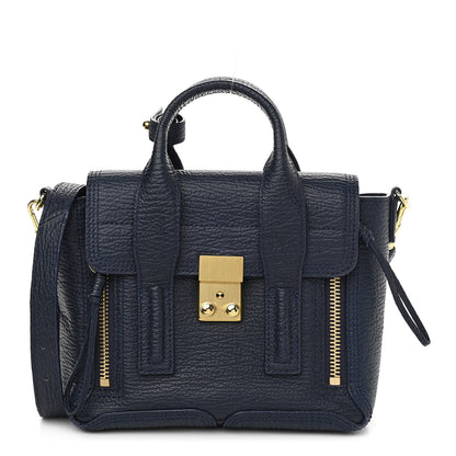 3.1 Phillip Lim Textured Calfskin Mini Pashli Satchel Ink 1 of 12