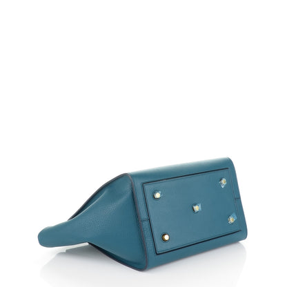 Celine Crisped Calfskin Small Tie Knot Tote Metallic Blue 4 of 8