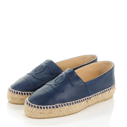 Chanel Lambskin CC Espadrilles 35 Dark Navy 3 of 9