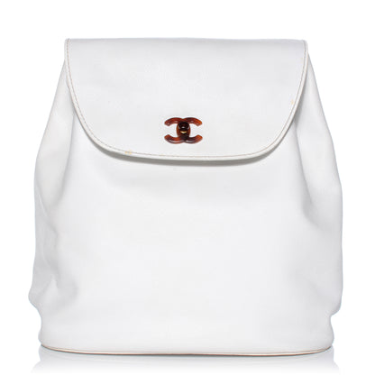 Chanel Caviar Tortoise CC Backpack White 1 of 9