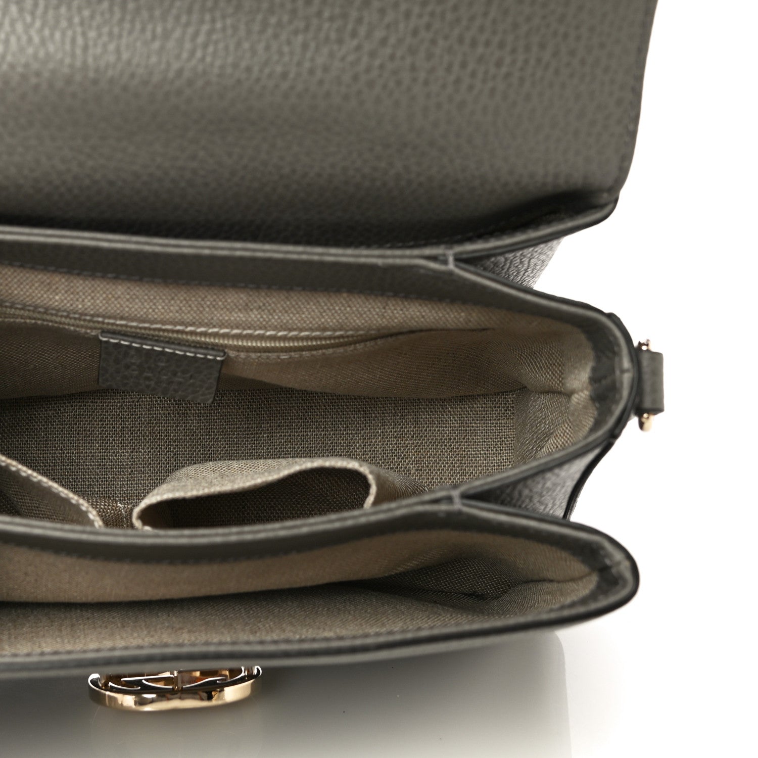 Gucci Dollar Calfskin Interlocking G Top Handle Shoulder Bag Loess 5 of 11