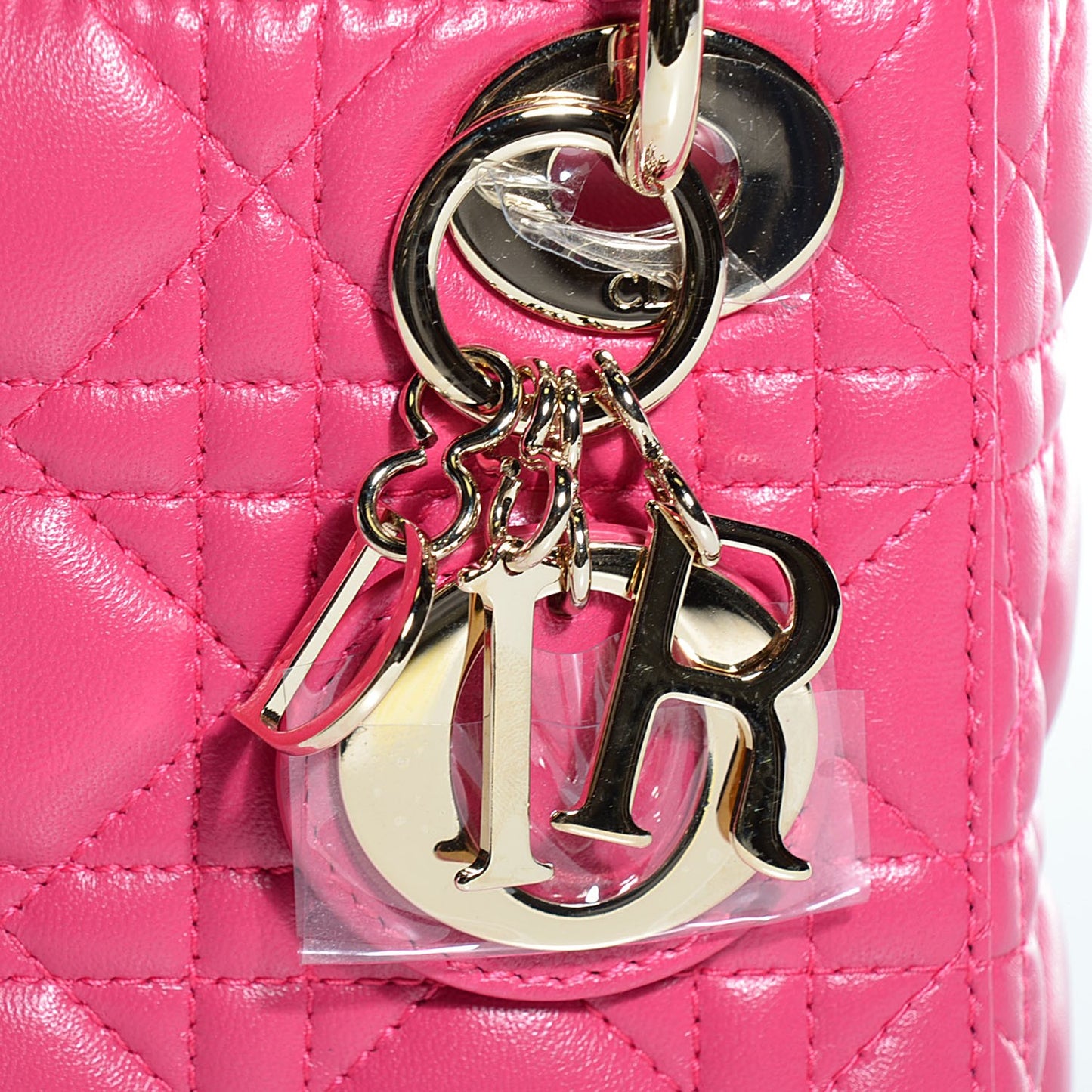 Lambskin Cannage Mini Lady Dior Hot Pink