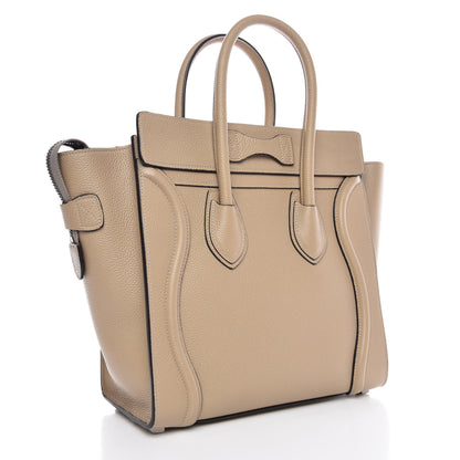 Celine Drummed Calfskin Micro Luggage Dune 3 of 6
