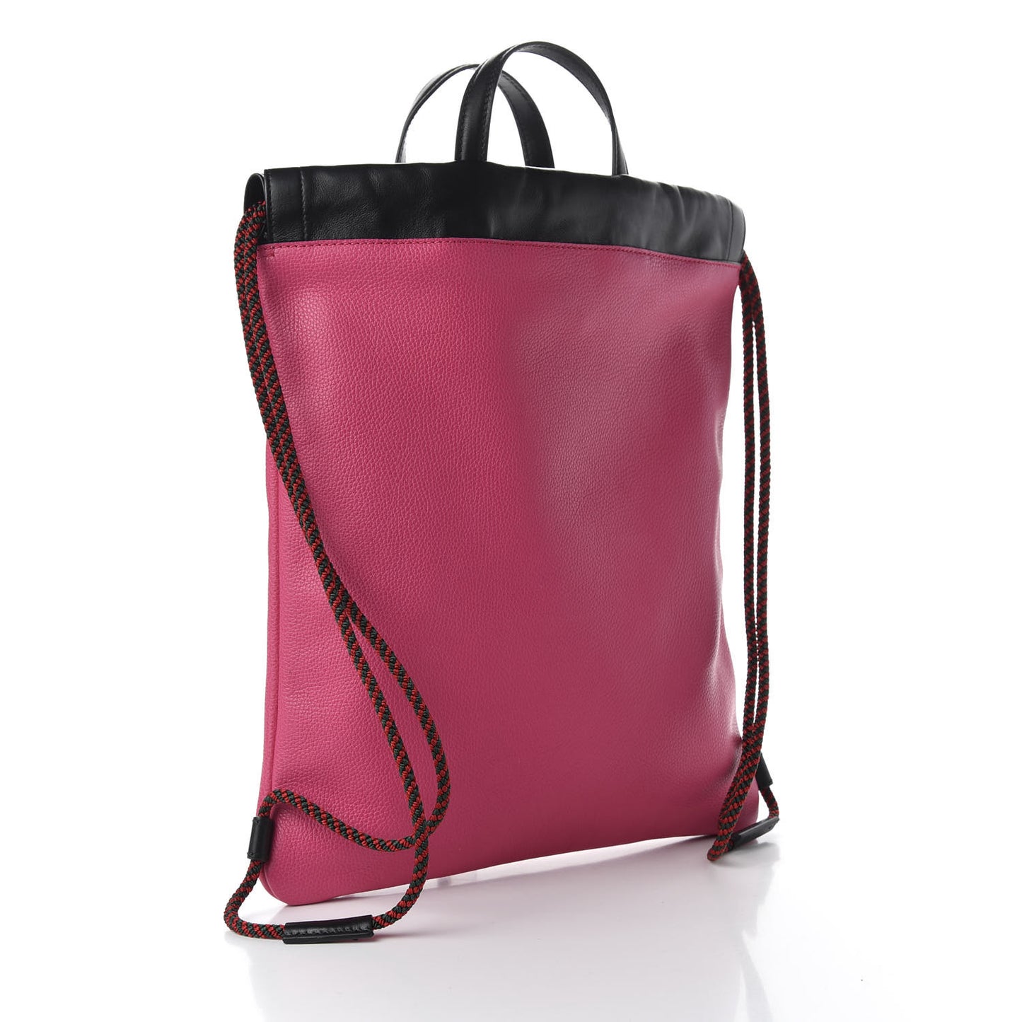 Grained Calfskin Logo Drawstring Backpack Box Pink Green Black