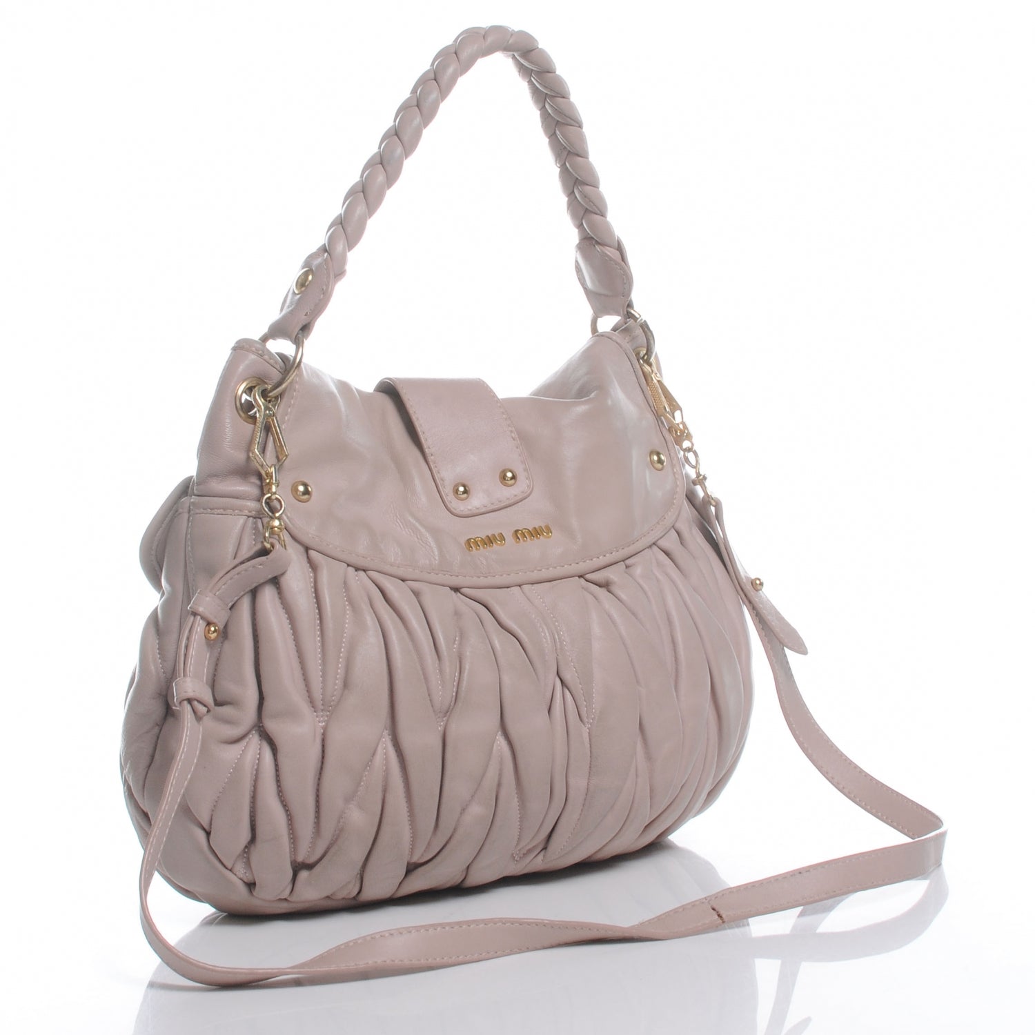 Miu Miu Lux Leather Matelasse Coffer Deserto 3 of 10