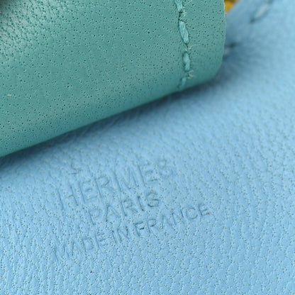Hermes Milo Lambskin Grigri Rodeo Horse Bag Charm PM Celeste Jaune de Naples Vert Verone 3 of 3