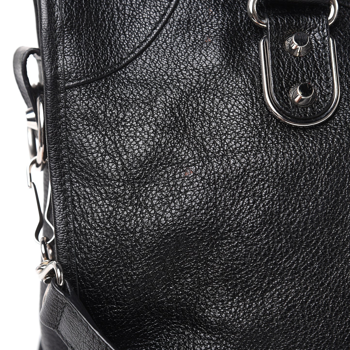 Chevre Silver Metallic Edge Hardware City Black