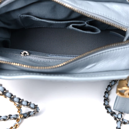 Chanel Aged Calfskin Quilted Small Gabrielle Hobo Light Blue 4 of 12