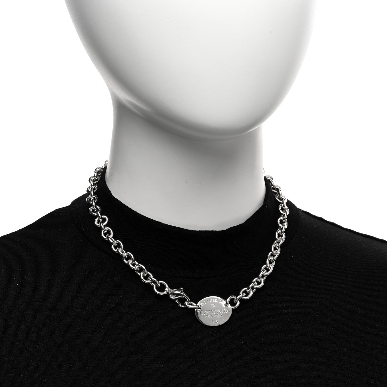 Tiffany Sterling Silver Return to Oval Tag Choker Necklace 2 of 3