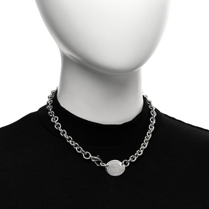 Tiffany Sterling Silver Return to Oval Tag Choker Necklace 2 of 3