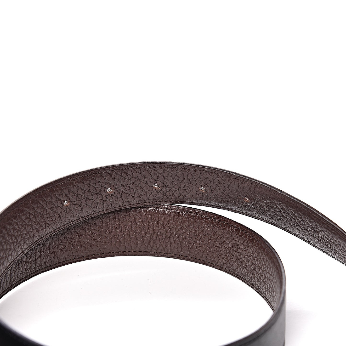 Box Taurillon Clemence 32mm Guilloche H Belt 70 Black Chocolate