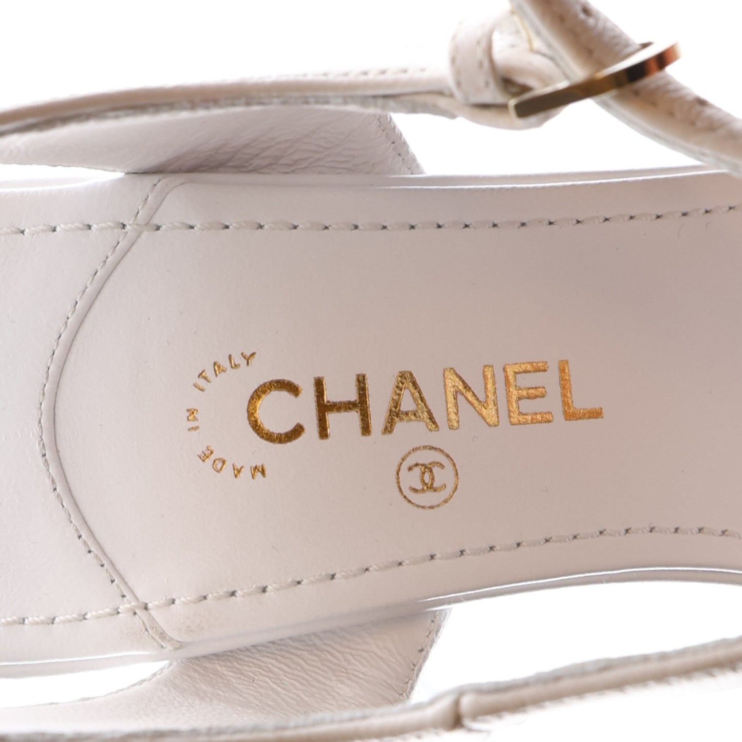 Lambskin Camellia Sandals 39 White