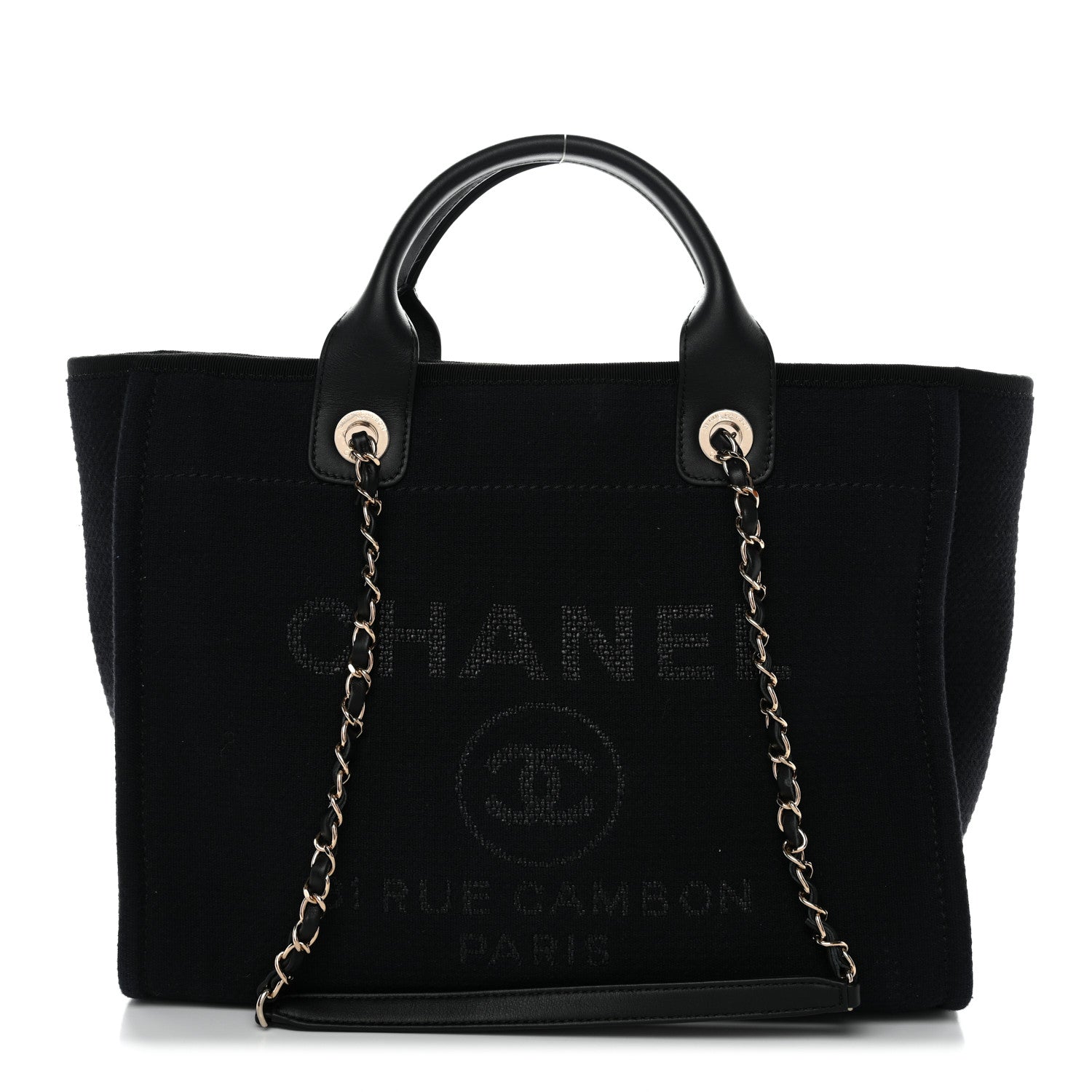 Chanel Mixed Fibers Small Deauville Tote Black 1 of 14