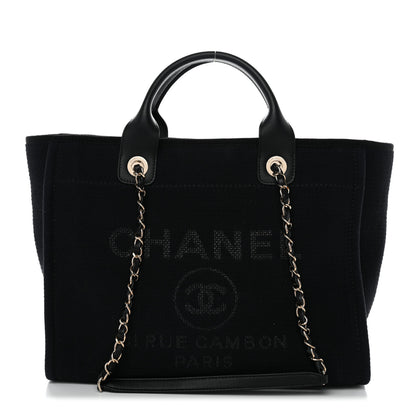 Chanel Mixed Fibers Small Deauville Tote Black 1 of 14