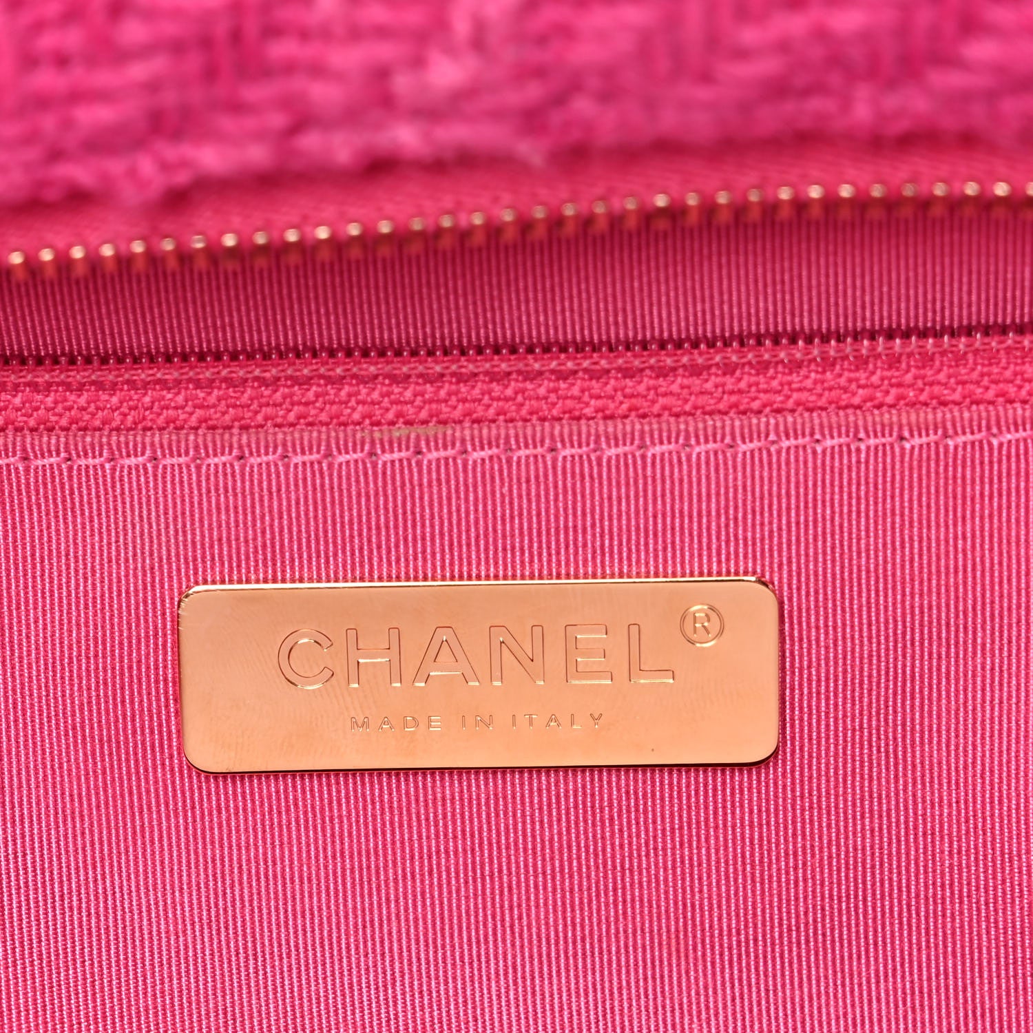 Chanel Wool Tweed Large Zipped Shopping Tote Pink 6 of 14