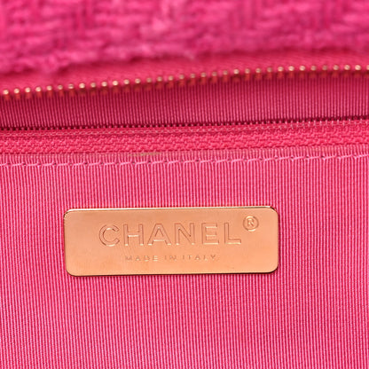 Chanel Wool Tweed Large Zipped Shopping Tote Pink 6 of 14