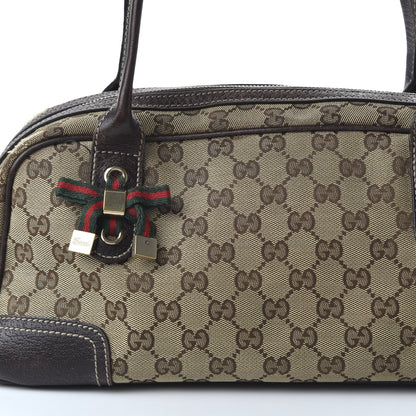 Gucci Monogram Small Princy Satchel Dark Brown 13 of 14