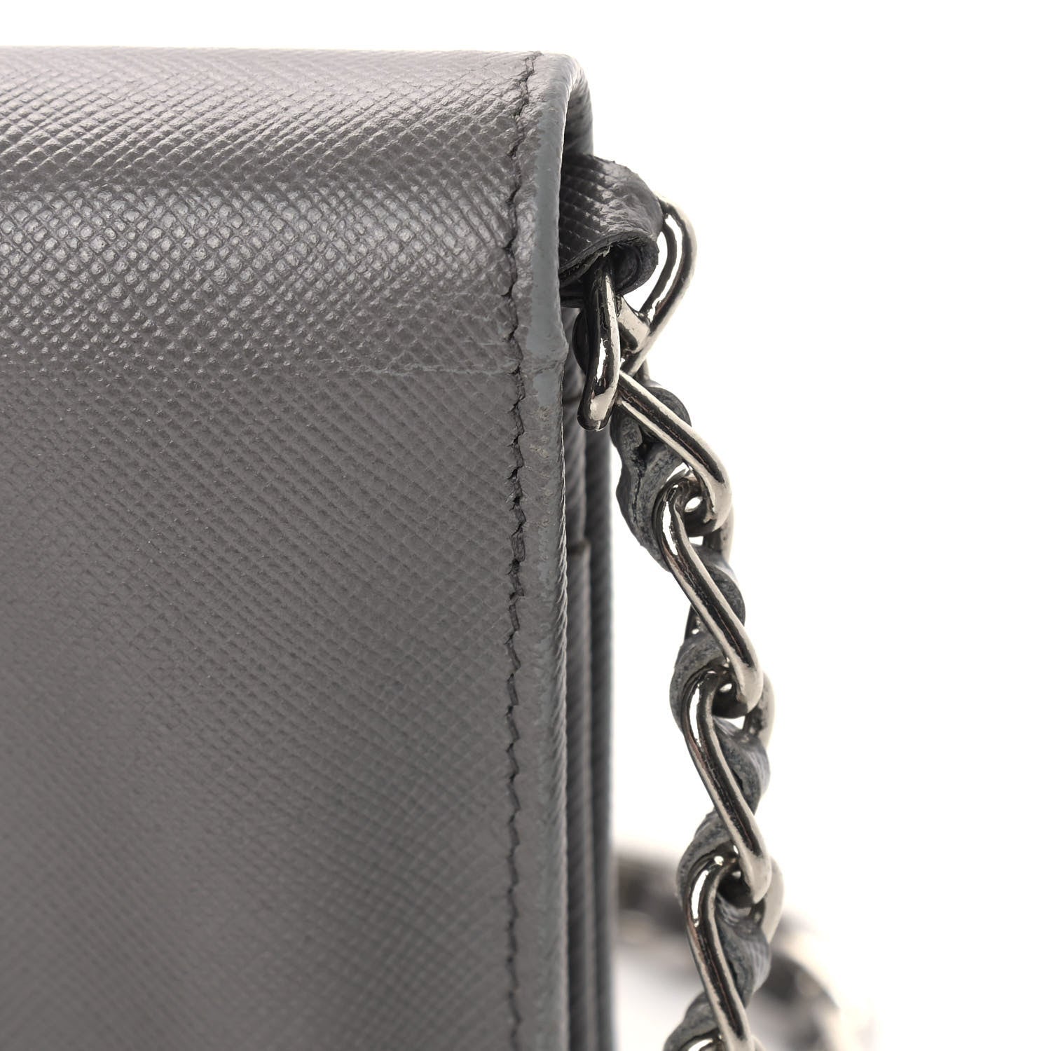 Prada Saffiano Metal Oro Chain Wallet Marmo 12 of 13