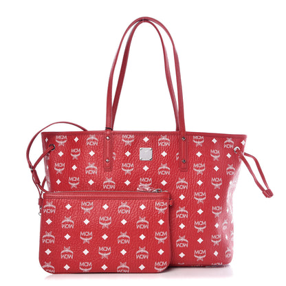 MCM Visetos Medium Liz Reversible Shopper Tote Ruby Red 1 of 11