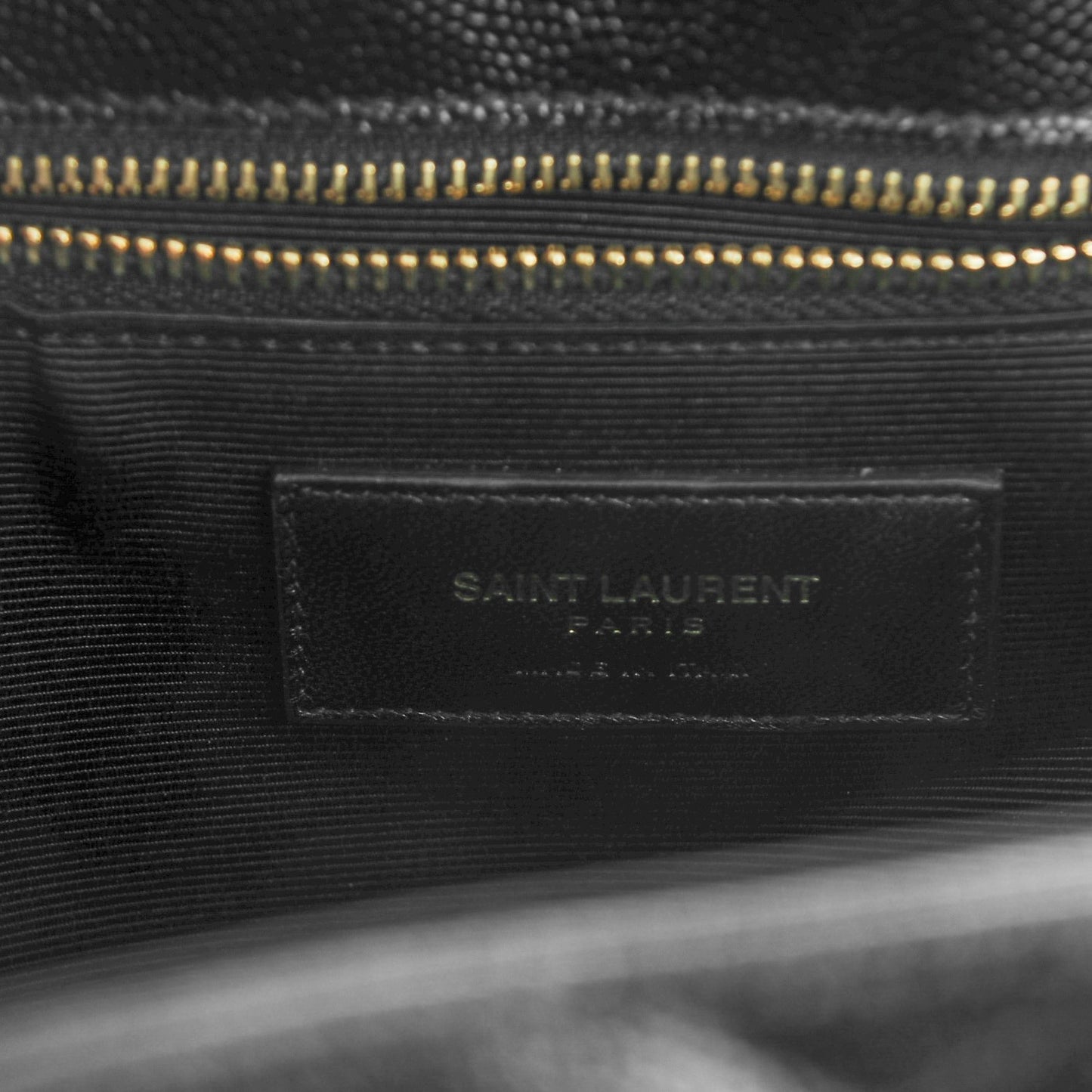 Grain De Poudre Matelasse Chevron Monogram Shopping Bag Black
