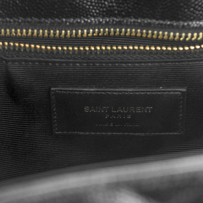 Saint Laurent Grain De Poudre Matelasse Chevron Monogram Shopping Bag Black 6 of 7