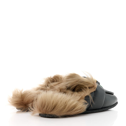 Gucci Calfskin Fur Mens Horsebit Slippers 10 Black 4 of 8