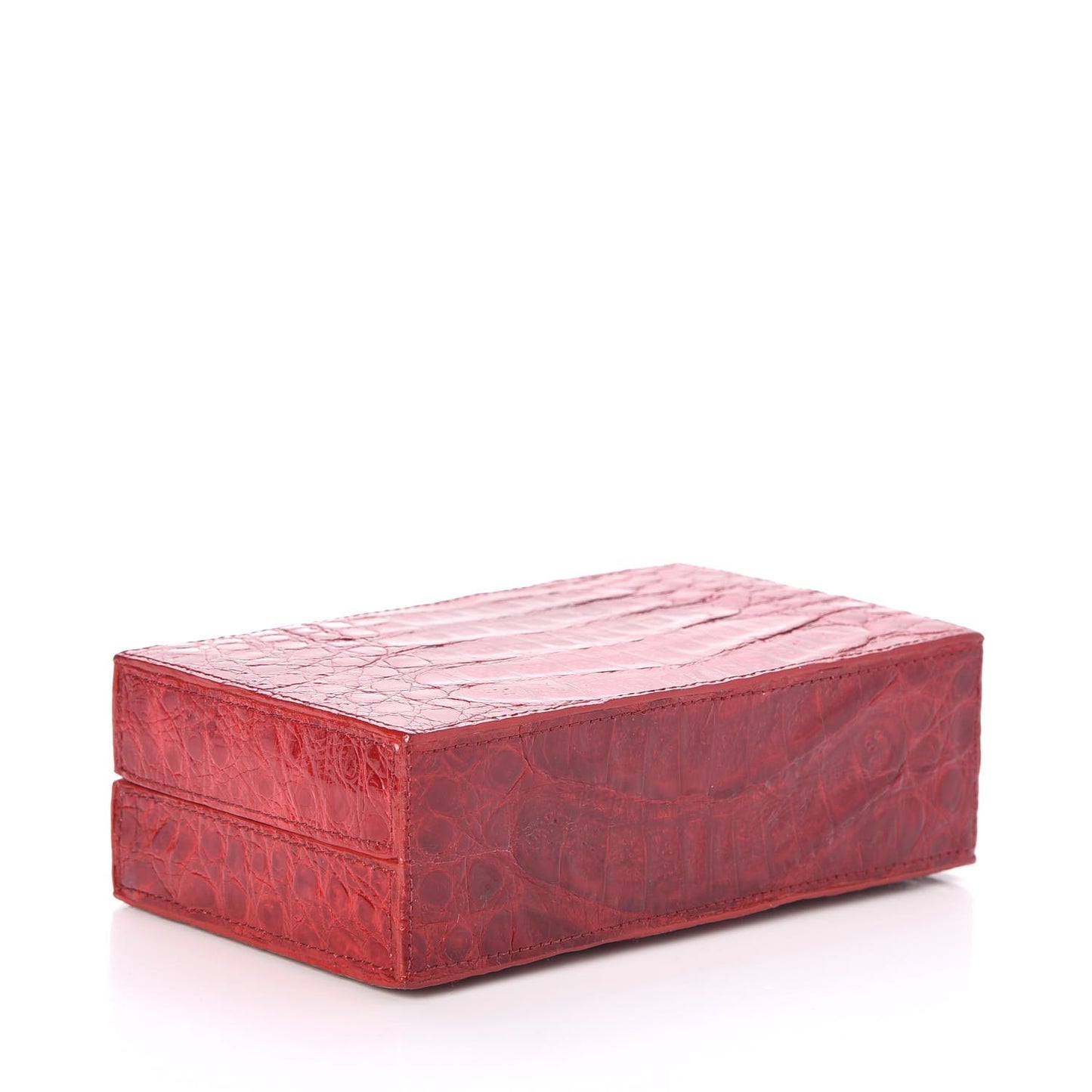 Crocodile Box Clutch Red