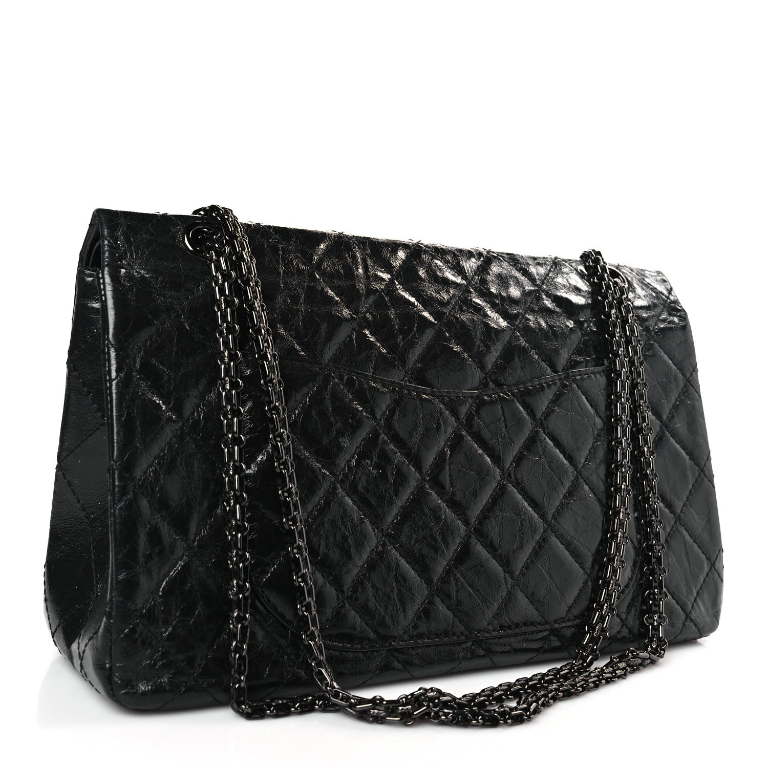 Chanel Glazed Aged Calfskin Quilted 2.55 Reissue 227 Flap So Black 3 of 10