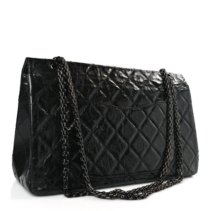 Chanel Glazed Aged Calfskin Quilted 2.55 Reissue 227 Flap So Black 3 of 10