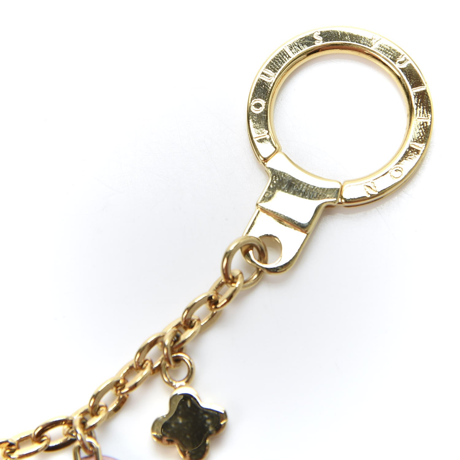 Louis Vuitton Brass Monogram Blooming Flowers Bag Charm Key Holder Rose Ballerine 3 of 5