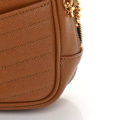 Saint Laurent Grain De Poudre Matelasse Monogram Mini Lou Camera Bag Dark Natural 11 of 13