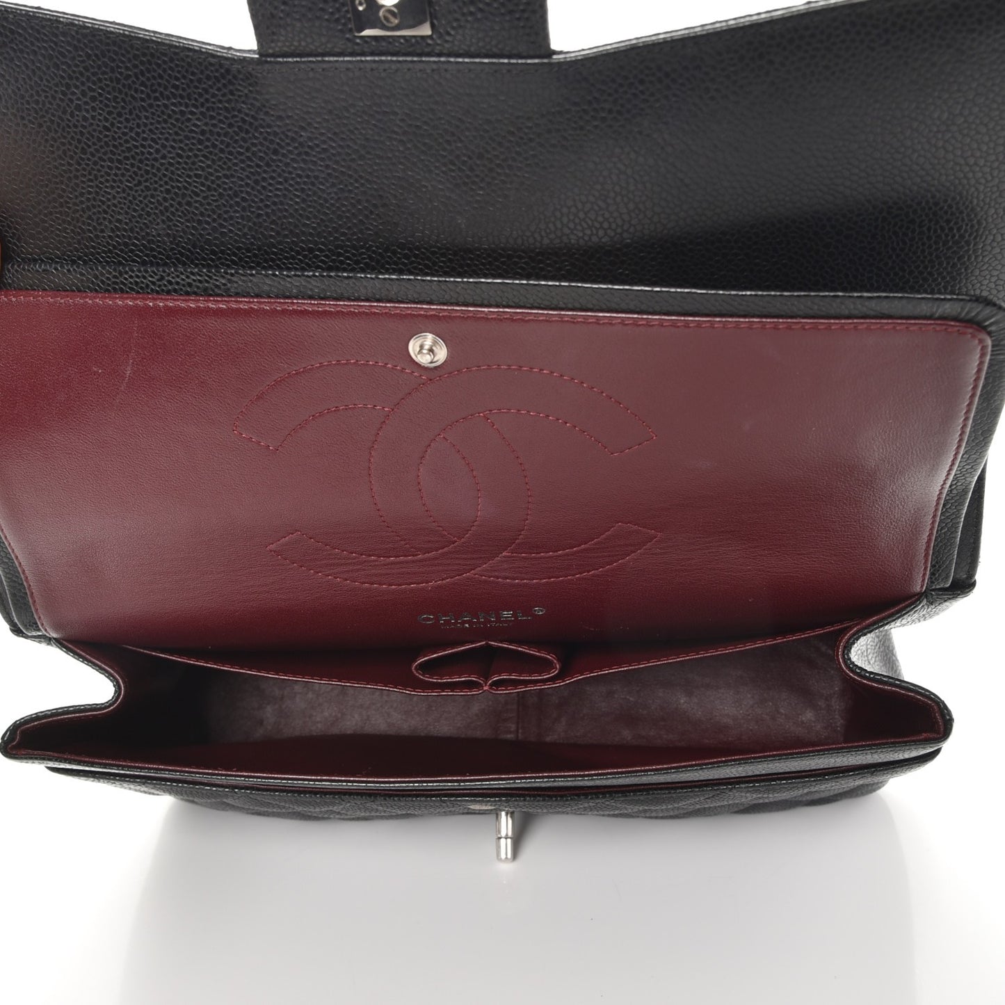 Caviar Quilted Jumbo Double Flap Black