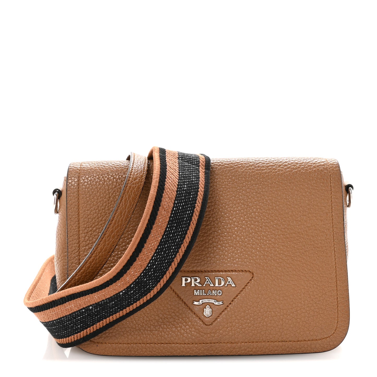 Vitello Daino Soft Flap Crossbody Caramel