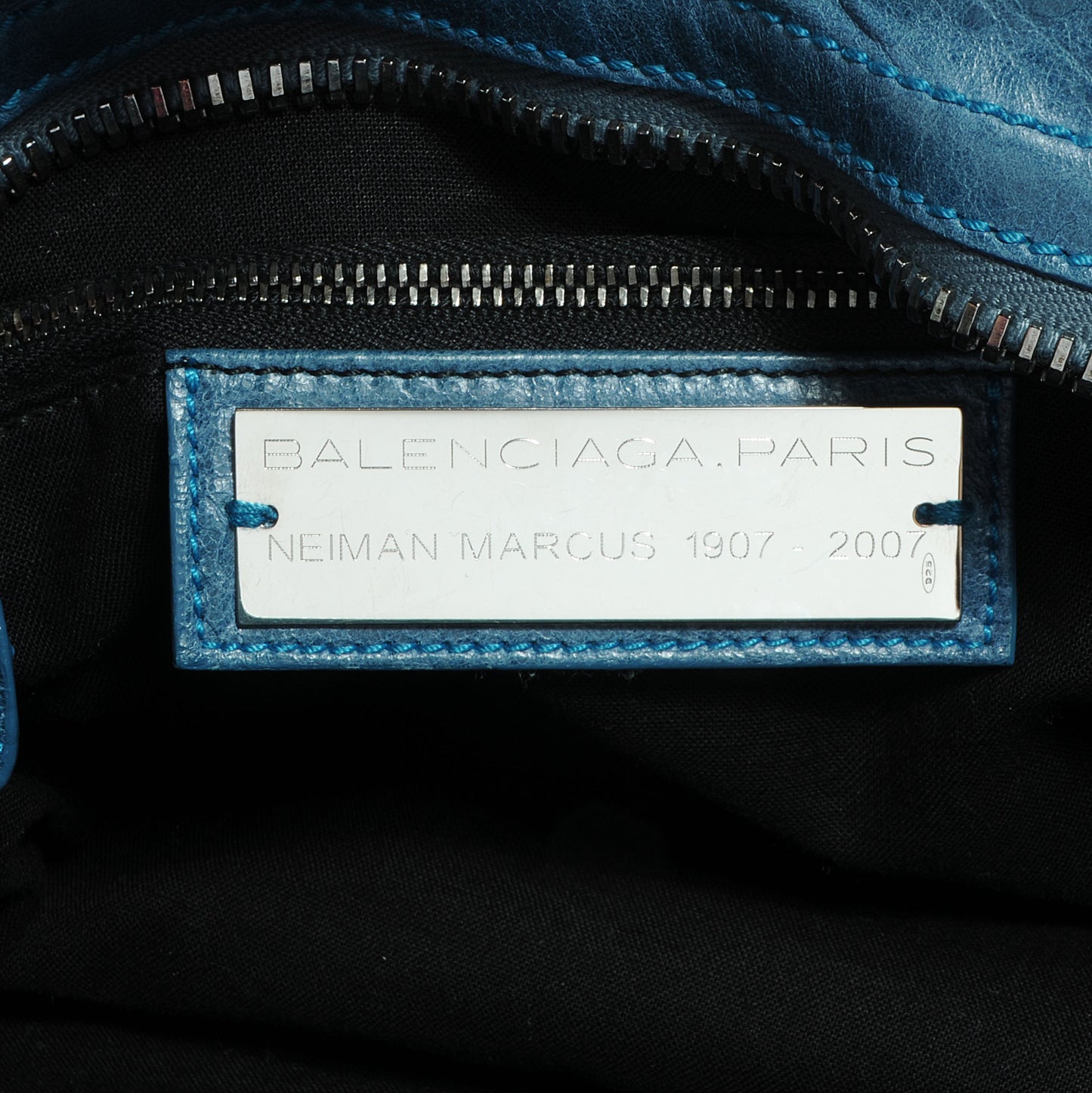 Chevre Giant 21 Gunmetal Hardware City Neiman Marcus Bleu
