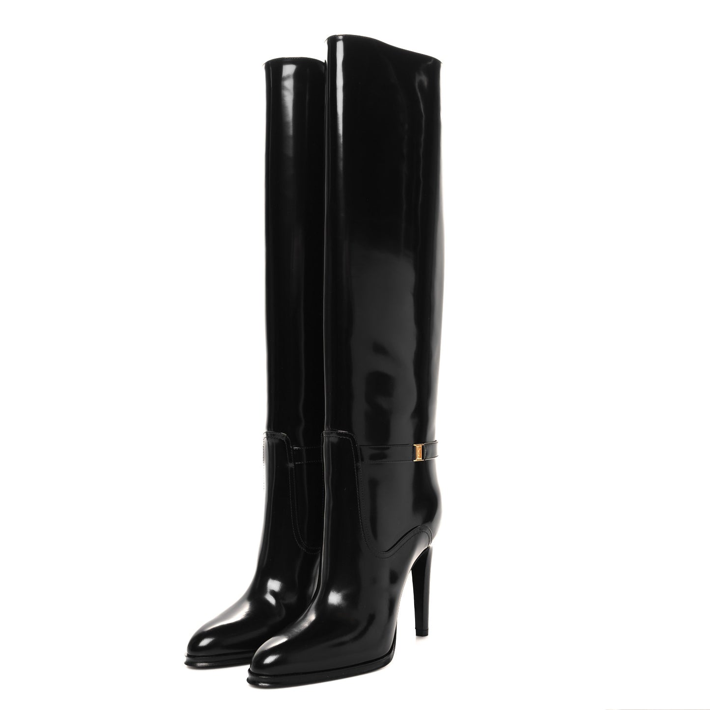 Patent Calfskin Diane 100 Boots 39 Black
