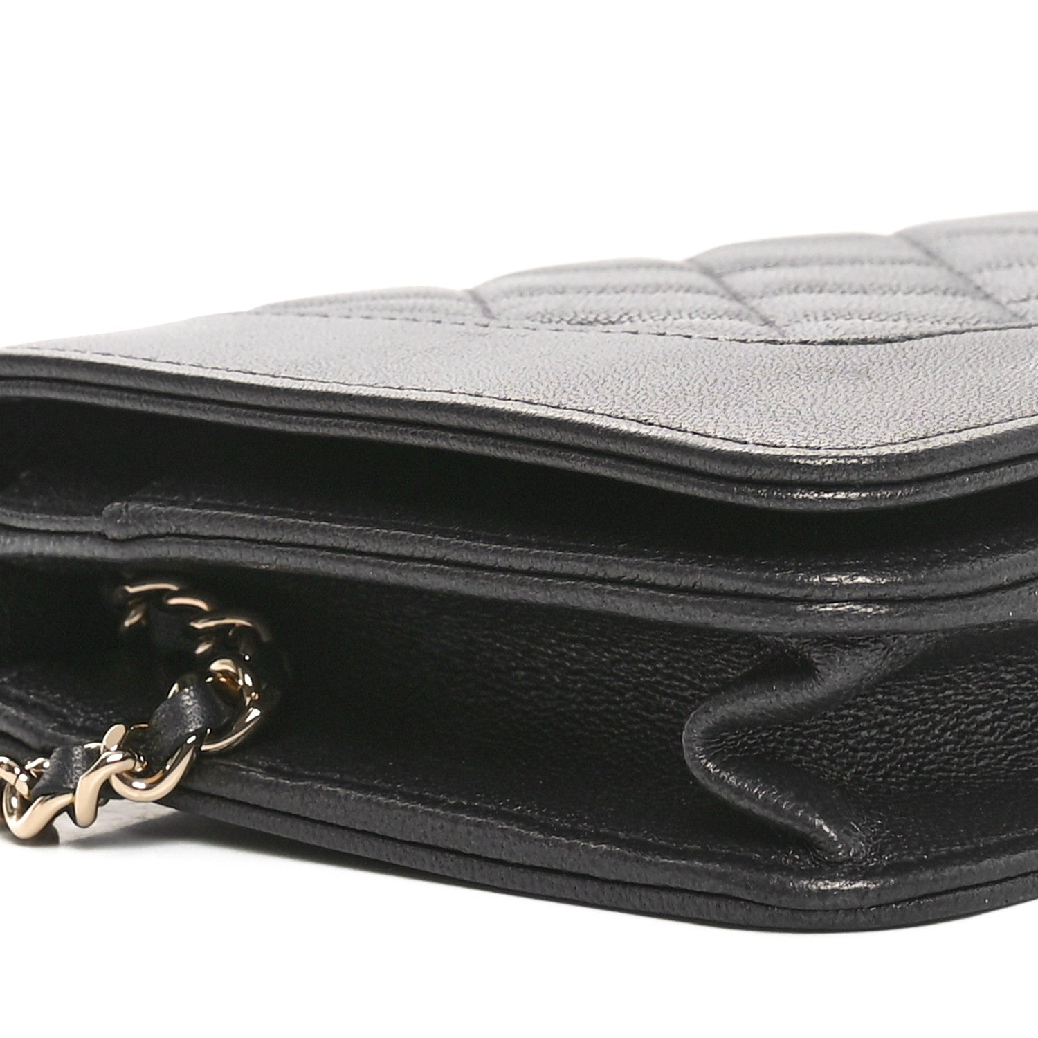 Chanel Sheepskin Quilted Mademoiselle Vintage Wallet On Chain WOC Ruthenium 10 of 12