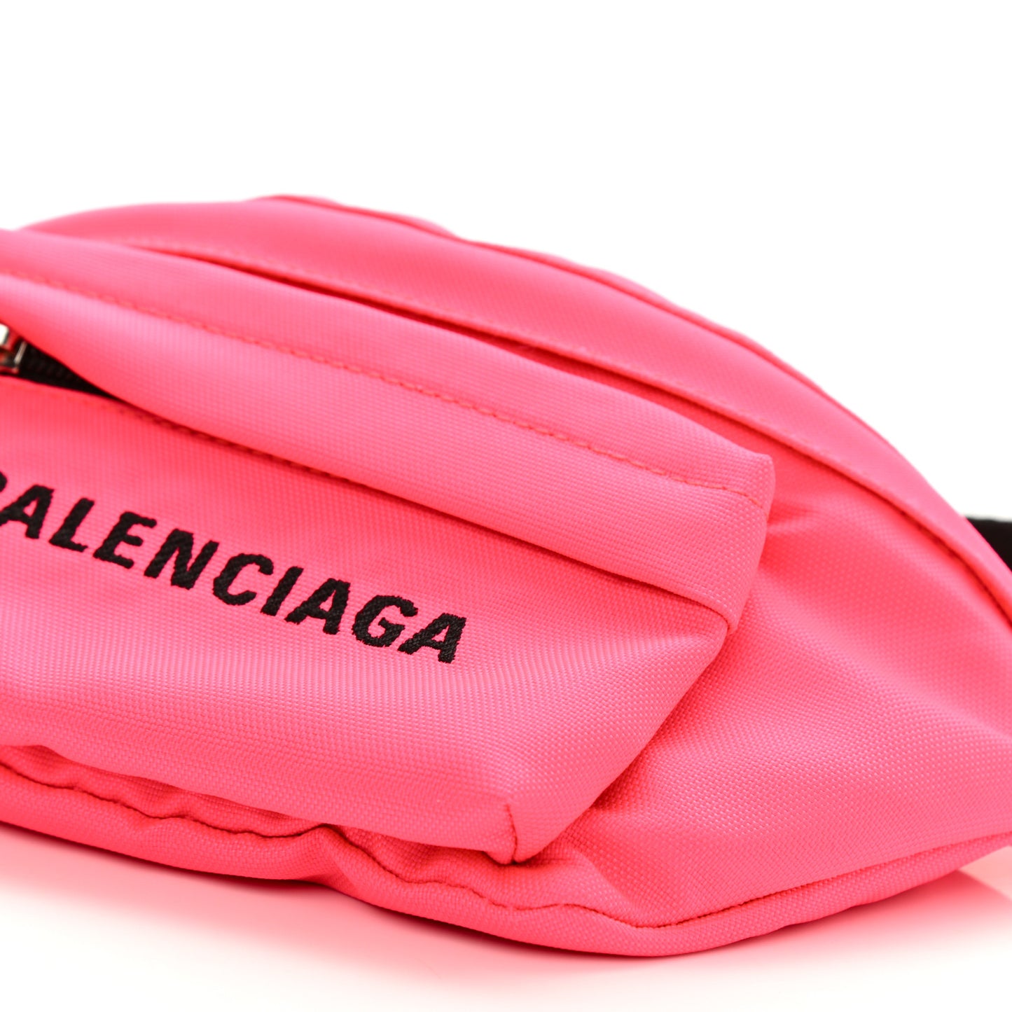 Textured Sport Nylon Logo Wheel Belt Bag Acid Pink