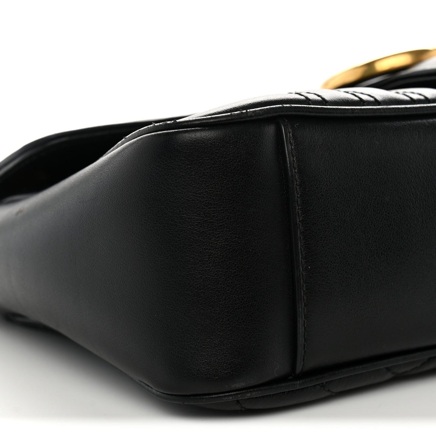 Calfskin Matelasse Small GG Marmont Shoulder Bag Black